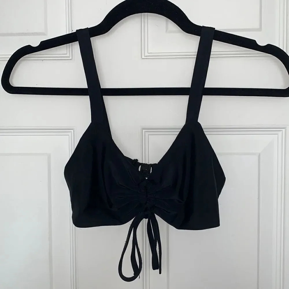 Princess Polly Black Ruched Swim Top Size 4